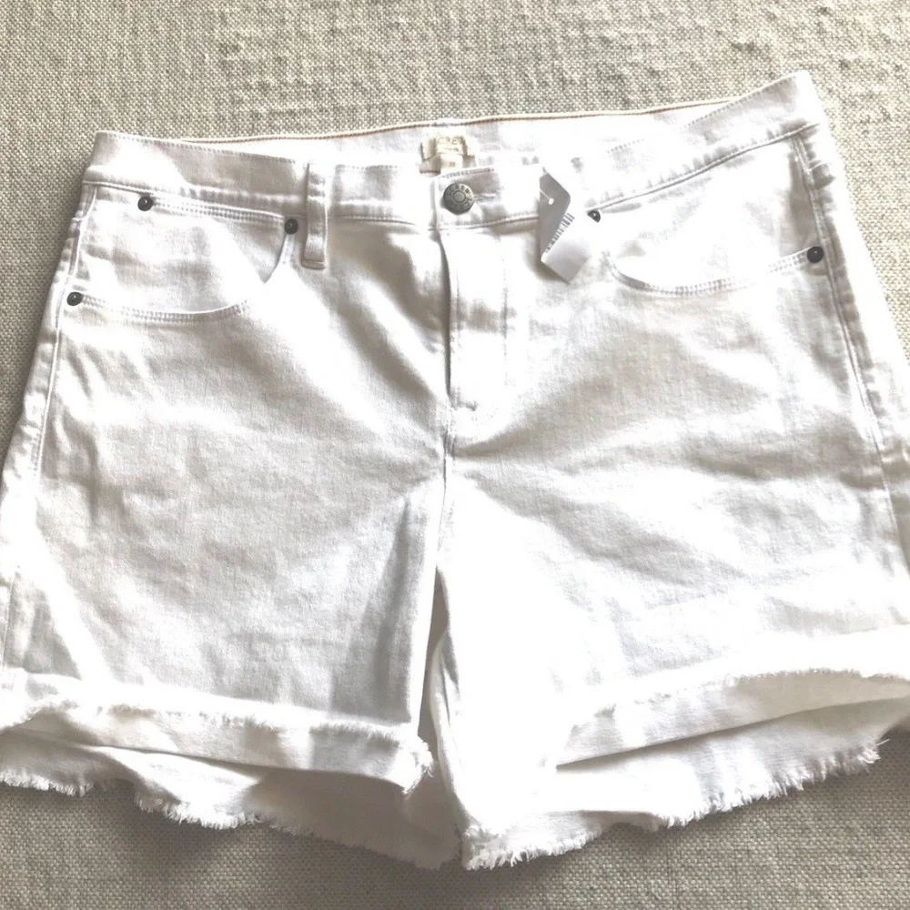 J. Crew Stretch Womens White Shorts Sz 32 NWT‎